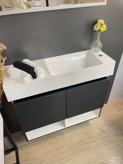 Тумба з раковиною Fancy Marble (Буль-Буль) Itaka R графіт матовий