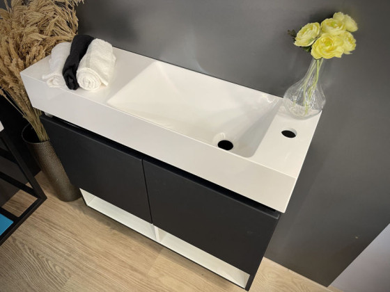 Тумба з раковиною Fancy Marble (Буль-Буль) Itaka R графіт матовий
