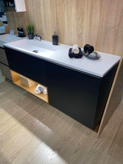Тумба з раковиною Fancy Marble (Буль-Буль) Yaros графіт матовий