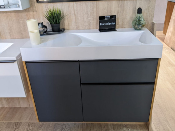 Тумба з раковиною Fancy Marble (Буль-Буль) KERRI графіт матовий