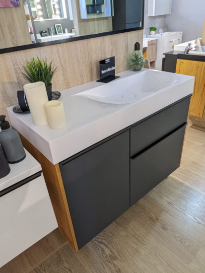 Тумба з раковиною Fancy Marble (Буль-Буль) KERRI графіт матовий