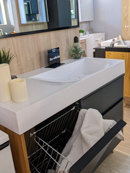 Тумба з раковиною Fancy Marble (Буль-Буль) KERRI графіт матовий