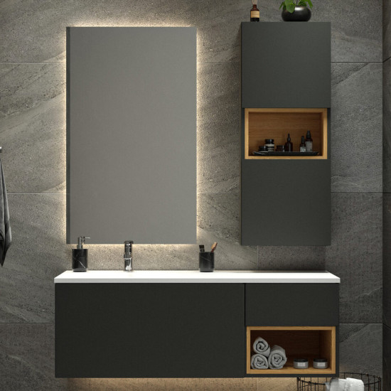 Тумба з раковиною Fancy Marble (Буль-Буль) ELLIOT графіт матовий