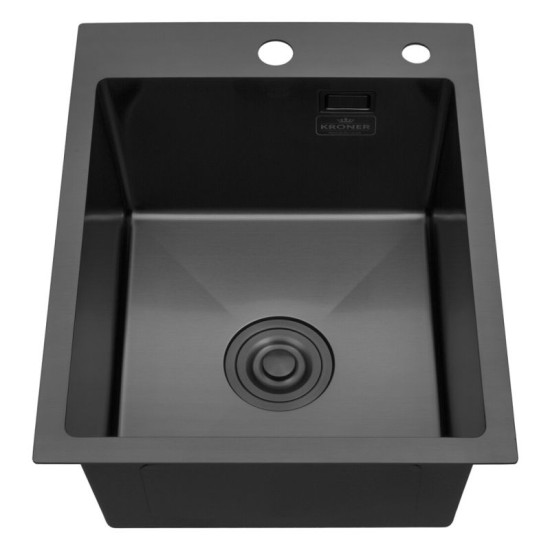 Кухонная мойка Kroner KRP PVD Schwarze - 4050HM (3,0/1,0 мм)