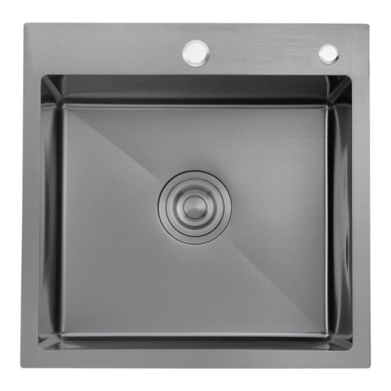Кухонна мийка Kroner Schwarze-4545HM PVD + Edelstahl Klassisch-SCH035PVD + дозатор Spender-026