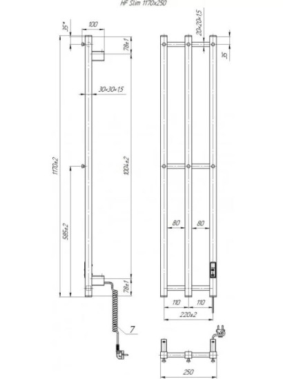 Рушникосушарка Hygge Family Slim 1170х250 (3.164.045613.BM)