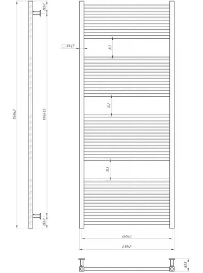 Рушникосушарка Mario INOX Гера 1500х630/600 (1.7.044548.P)