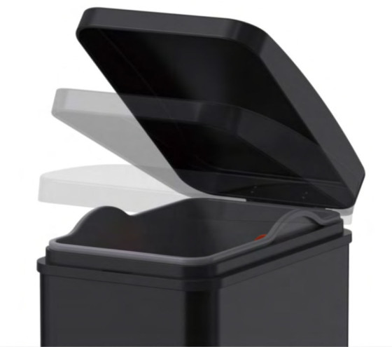 Відро для сміття Koer TC-010108-05 8 л чорний (KR5593)