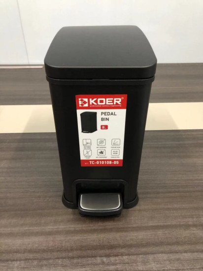 Відро для сміття Koer TC-010108-05 8 л чорний (KR5593)
