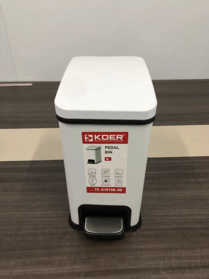 Ведро для мусора Koer TC-010108-08 8 л белый (KR5592)