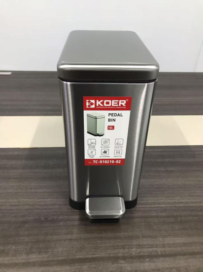 Ведро для мусора Koer TC-010210-02 10 л нержавейка (KR5597)