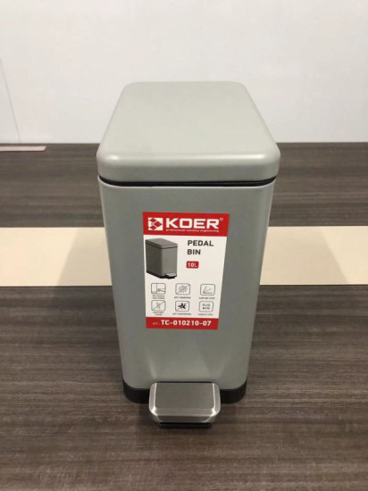 Ведро для мусора Koer TC-010210-07 10 л серый (KR5599)