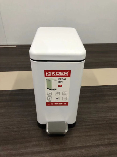 Ведро для мусора Koer TC-010210-08 10 л белый (KR5598)