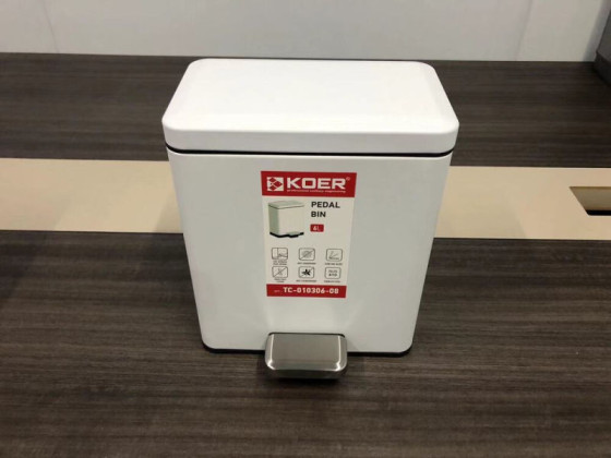 Ведро для мусора Koer TC-010306-08 6 л белый (KR5601)