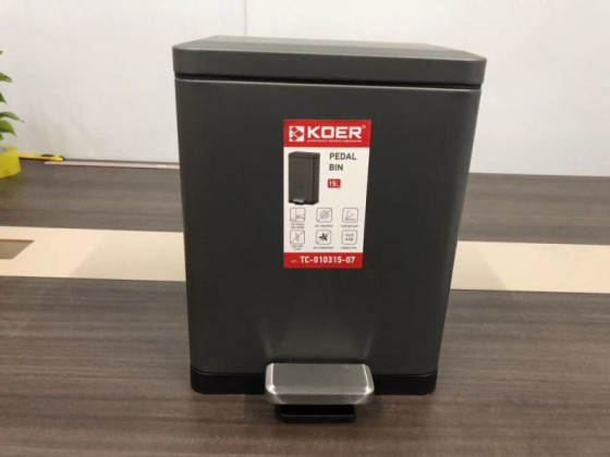 Ведро для мусора Koer TC-010315-07 15 л графит (KR5604)
