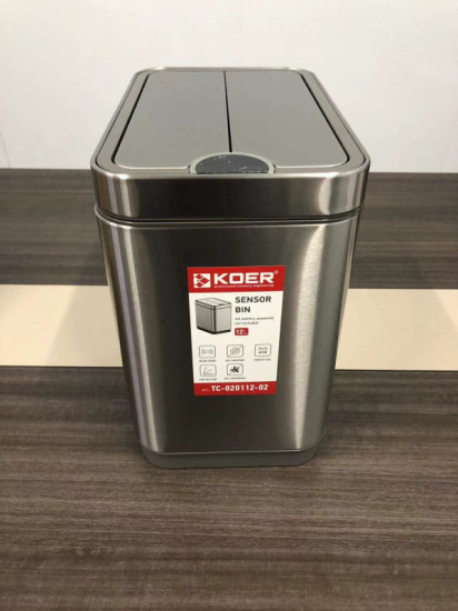 Відро для сміття Koer TC-020112-02 12 л нержавіюча сталь (KR5582)