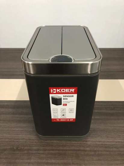 Відро для сміття Koer TC-020112-07 12 л графіт (KR5583)