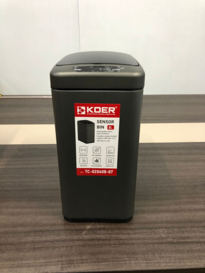 Ведро для мусора Koer TC-020408-07 8 л графит (KR5590)