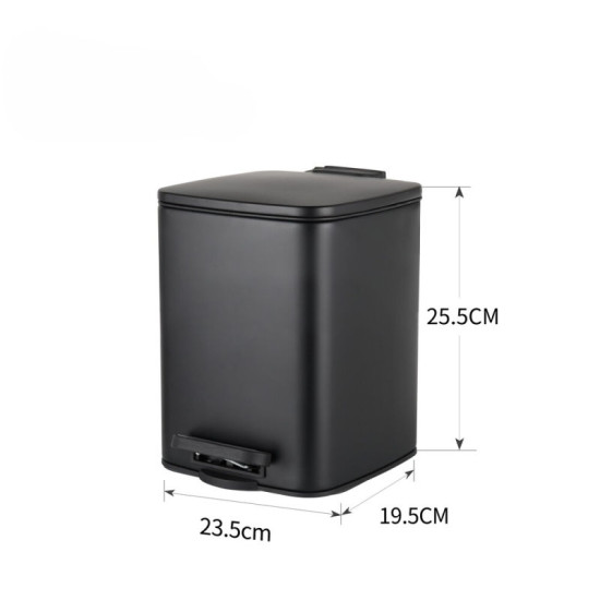 Ведро для мусора Zerix Kubix-TC0106 Black 6 л черный (ZX5890)