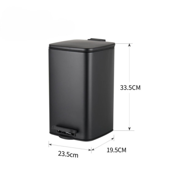 Ведро для мусора Zerix Kubix-TC0108 Black 8 л черный (ZX5892)