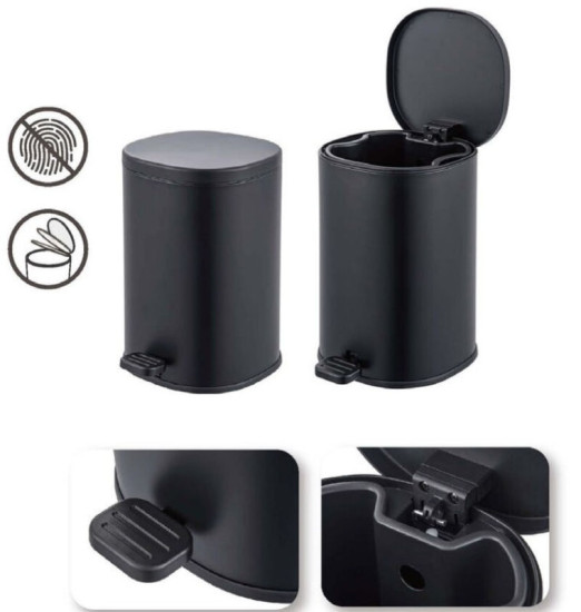 Ведро для мусора Zerix Prime-TC0105 Black 5л черный (ZX5902)