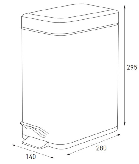 Відро для сміття Zerix Sansa-TC0105 Black 5 л чорний (ZX5894)