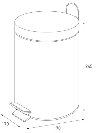 Ведро для мусора Zerix Solo-TC0103 SS Color 3 л нержавейка (ZX5895)