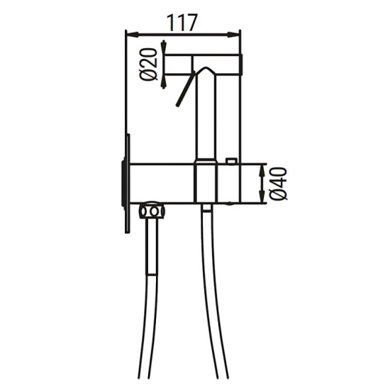 Гигиенический душ со смесителем Koer KB-24029-01 хром (KR5485)
