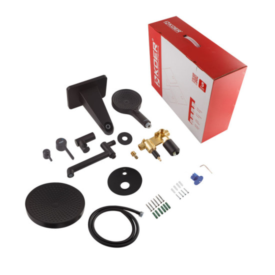 Душевая система скрытого монтажа Koer KB-66029-05 черный (KR5492)