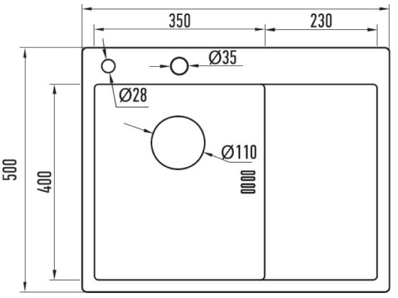 Кухонная мойка Mixxus MH6350L Nano-Black (3.0/0.8) (MI7045)