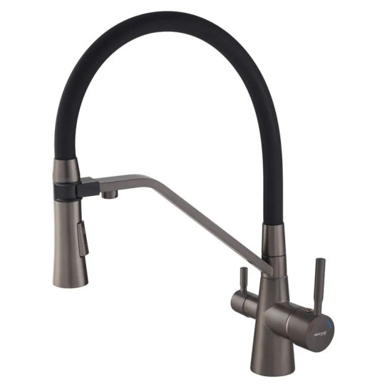 Кухонний змішувач із підключенням до фільтру Mixxus Premium Magnet 021 GRAPHITE REFL.BLACK (MI6975)