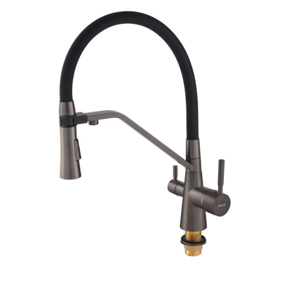 Кухонний змішувач із підключенням до фільтру Mixxus Premium Magnet 021 GRAPHITE REFL.BLACK (MI6975)