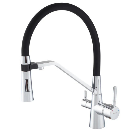 Кухонний змішувач із підключенням до фільтру Mixxus Premium Magnet 021 REFL.BLACK (MI6973)
