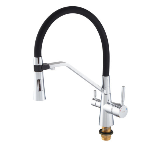 Кухонний змішувач із підключенням до фільтру Mixxus Premium Magnet 021 REFL.BLACK (MI6973)