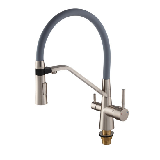Кухонний змішувач із підключенням до фільтру Mixxus Premium Magnet 021 SS COLOR REFL.GREY (MI6976)