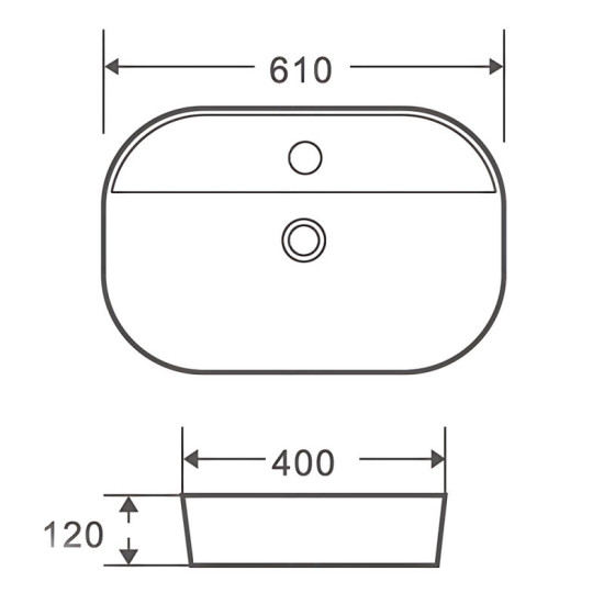 Раковина Mixxus Premium ELLIPSE-0204 600х380х115mm (MP6679)
