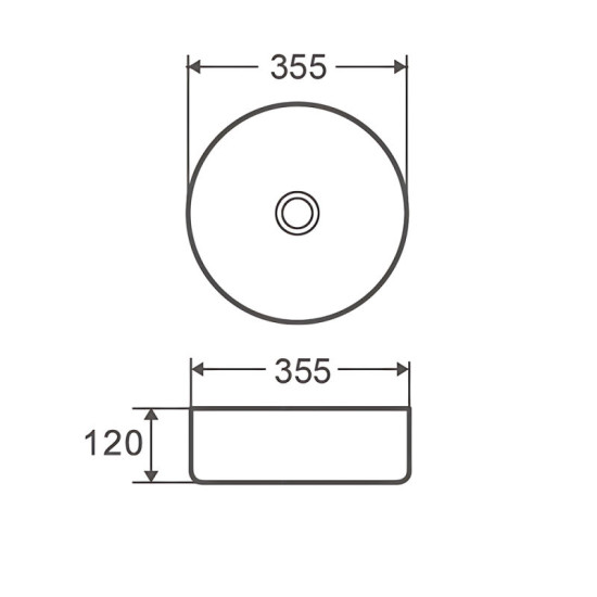 Раковина Mixxus Premium TOPPER-0102 365х365х125mm (MP6680)