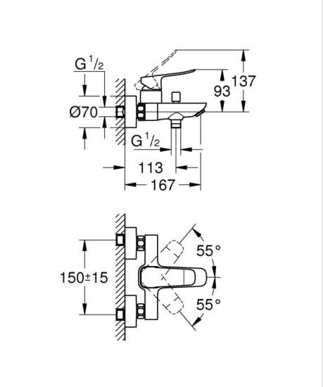 Смеситель для ванны Grohe QuickFix Dice Black 1018722430