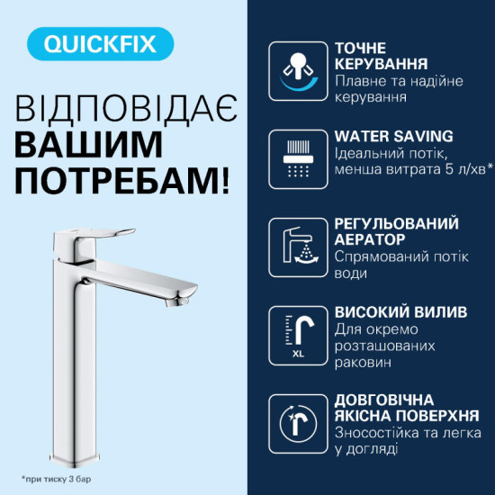 Смеситель для раковины Grohe QuickFix Dice 1018920000