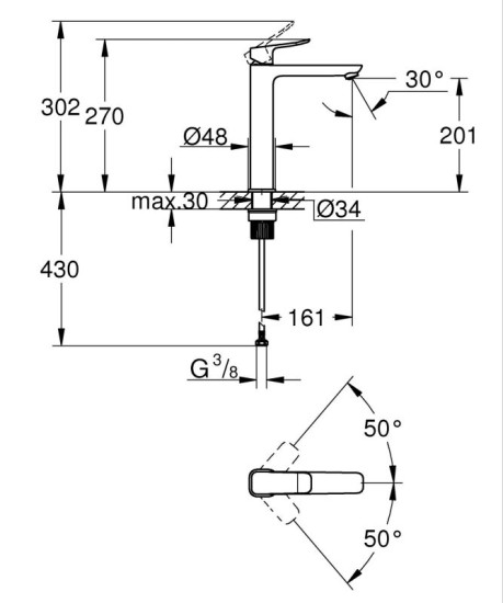 Смеситель для раковины Grohe QuickFix Dice 1018920000