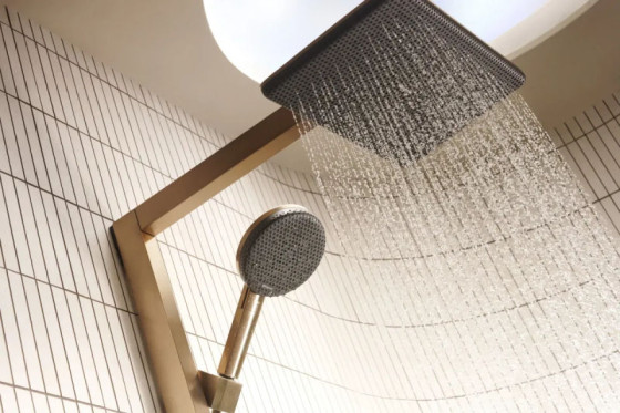 Душевая система Hansgrohe Raindance Alive Q 210/340 1jet с ShowerSelect Comfort, 24580140 бронза