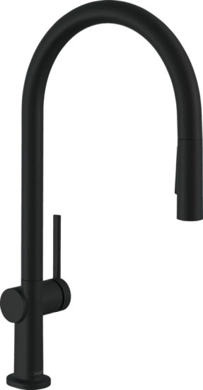 Кухонный смеситель с выдвижным изливом Hansgrohe Talis M54 210 2jet 72800670 чорний матовий