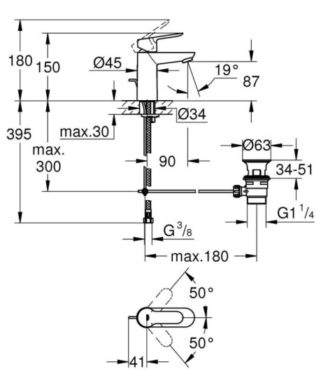 Смеситель для раковины Grohe BauEdge S-Size 23328000