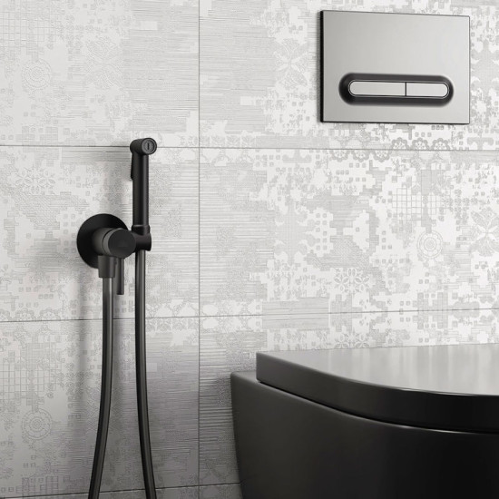 Гігієнічний душ із змішувачем Paffoni Tweet Round, Brushed Black Chrome (ZDUP110NKNSP)