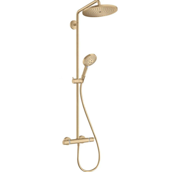 Душова система Hansgrohe Croma Select S 280 1jet Showerpipe EcoSmart з термостатом, бронза матова (26891140)