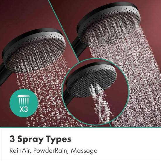 Душевая система Hansgrohe Raindance Alive Q 340/210 1jet EcoSmart ShowerSelect Comfort, Matt Black (24581670)