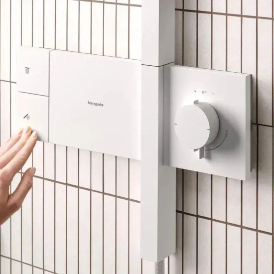 Душова система Hansgrohe Raindance Alive Q 340/210 1jet EcoSmart ShowerSelect Comfort, Matt White (24581700)
