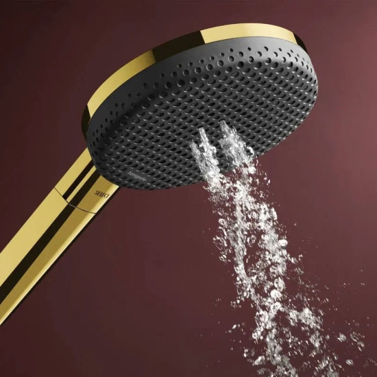 Душова система Hansgrohe Raindance Alive Q 340/210 1jet EcoSmart ShowerSelect Comfort, Polished Gold Optic (24581990)
