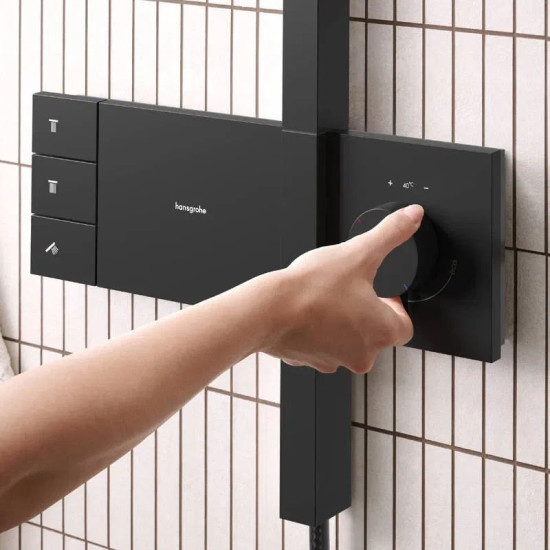 Душевая система Hansgrohe Raindance Alive Q 340/210 1jet ShowerSelect Comfort, Matt Black (24580670)