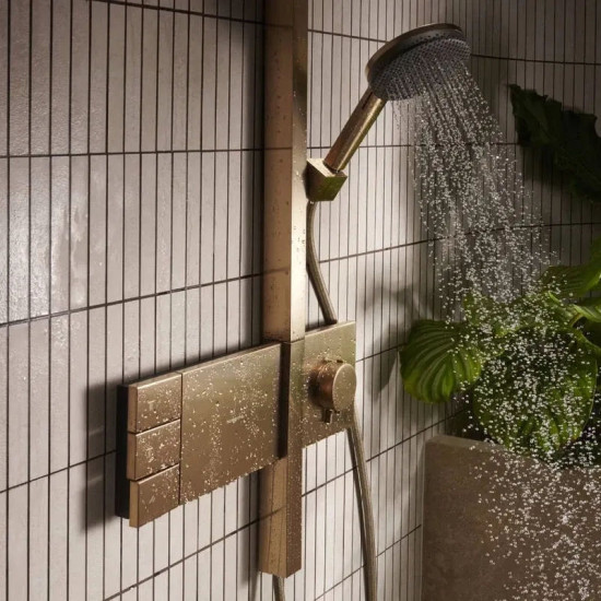Душевая система Hansgrohe Raindance Alive Q 340/210 2jet ShowerSelect Comfort, Brushed Bronze (24590140)
